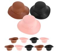 SUPVOX 12 mini cappelli a cilindro per bambole: cappellini in stile principessa - cappellini fai da te a forma di pupazzo di neve di Natale, tappi per bottiglie di vino, carini per progetti di