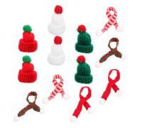 SUPVOX 12 Mini Cappelli Natalizi e Sciarpe Morbida per Decorazioni da Te Accessori Artigianali per Bottiglie e Progetti Creativi Festivi