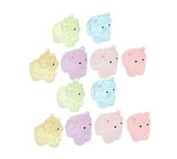 SUPVOX 12 Miniature Alpaca Resin Figurines Luminescent Tiny Animal Ornaments For Micro Landscape Home And Office Decor Glow in The Dark Reusable