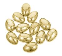 SUPVOX 12 Uova di Pasqua Jumbo in Plastica Dorata Riempibili e Apribili, Decorazioni Foro per Appendere, per Caccia alle Uova e Regali Feste Pasquali