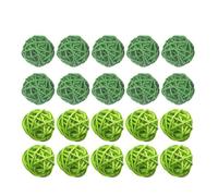 SUPVOX 15 Palline di Vimini Rattan da 5 Cm, Decorazioni Fai da Te Sospese per Alberi di Natale, Appendibili per Asili, Hotel, Bar e Decorazioni Domestiche Verde Chiaro