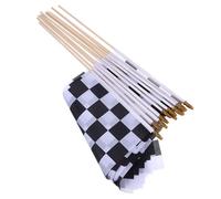 SUPVOX 16 Bandiere a Scacchi da Corsa Bianco e Nero Asta in Legno 40 Cm, Decorazioni per Feste a Tema Corse Automobilistiche, Bandierine Portatili 20x30 Cm per Eventi e Gare Motoristiche