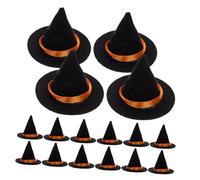 SUPVOX 16 Mini Cappelli da Strega in Nero per Halloween Coperture per Tappi Bottiglia Versatili Accessori Miniature per e Decorazioni Te