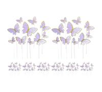 SUPVOX 160 pezzi decorazioni farfalla per torte - cake topper per compleanno, baby shower e matrimoni, inserti per cupcake, dessert, muffin, dolci e tavola