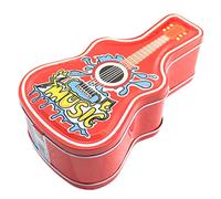 SUPVOX 1pezzi Salvadanaio Forma Chitarra Contenitore Per Monete in Metallo Casuale Colore Rosso e Nero Per Ragazzo