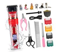 SUPVOX 1set Tosatrici Ricaricabili Per Animali Domestici Rasoio Silenzioso e Accessori Per Toelettatura Di Cani e Gatti Kit Completo Con Schermo Led e Vari Pettini Guida