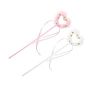 SUPVOX 2 Bacchette con Cuore per Bambine da Leggeri per Feste e Recite Accessori Costume Eleganti per Ragazze Colori Bianco e Rosa