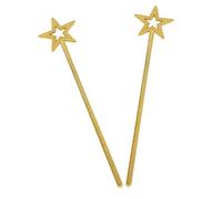 SUPVOX 2 Bacchette Magiche a Stella Dorate, Accessori per Travestimenti di Fate e Angeli, Bacchette Stellari Leggere e Resistenti per Feste, Halloween e Regali di Compleanno