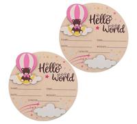 SUPVOX 2 pezzi di cartello di benvenuto in legno per foto di neonato, annuncio di nascita rotondo, ricordo per la cameretta del bambino, genere neutro, pietra miliare del neonato, ospedale, primo