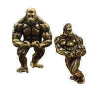 SUPVOX 2 Pezzi Di Decorazione In Ottone Animali In Ottone Statua Di Gorilla Statua Di Scimmie Action Figure Di Gorilla Ornamento Da Scrivania Per Ufficio Decorazione Statua Di