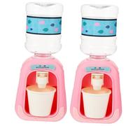 SUPVOX 2 Pezzi giocattoli per giocattoli dollhouse toys distributore per mini ornamento per la casa fontana d'acqua in miniatura piccolo plastica rosa