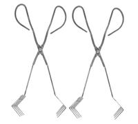 SUPVOX 2 Pezzi Heavy Duty Scissor Tongs per Bbq e Pinza Ergonomica in Materiale Resistente per Carbone Chiodi e Castagne Strumento Affidabile per Fuochi all