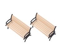 SUPVOX 2 Pezzi Mini Panca da Giardino in Resistente Mini Sedie da Parco per Casa delle Bambole Micro Paesaggio Figurine e Decorazioni Te per Villaggio in Miniatura