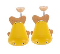 SUPVOX 2 pezzi Nacchere di Legno per Giocattoli Musicali Educativi con Design Pesce Strumento Sonoro per Sviluppo Udito e Creatività Adatte Ragazzi e Ragazze