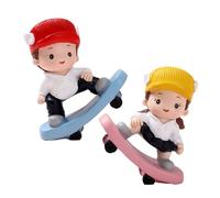 SUPVOX 2 Pezzi Ornamenti artigianali in resina automobilistica ornamento della torta statua del ragazzo micropaesaggio decorazione della torta dei cartoni animati