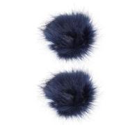 SUPVOX 2 Pezzi Palline di Lana Sintetica Blu per Scarpe e Cappelli, Decorazione Confortevole e Morbida, Accessori Pelosi per Amiche, Palline di Pelo Sintetico 8-9 Cm