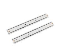 SUPVOX 2 Pezzi Scivoli per Mobili Miniatura a Doppia Direzione | Argento, per Contenitori e Armadietti, Guida Estesa 16mm, Robusta e Resistente All’usura