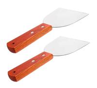 SUPVOX 2 pezzi Spatola per Bbq Inossidabile con Legno per e Grigliate Utensile per Carne Dolci e Snack Design Antiscivolo e