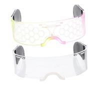 SUPVOX 2 Pezzi vetri luminosi a LED accendere occhiali alla moda occhiali entusiasti Occhiali LED occhiali da sole a LED per la festa bagliore negli occhiali scuri Acrilico