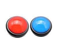 SUPVOX 2 Pulsanti Grandi con LED per Risponditore Elettronico da Rosso e Blu senza Batteria Buzzer Digitale con Suono e per Quiz e Competizioni