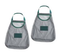SUPVOX 2 Sacchetti per Conservazione Frutta e Verdura in Rete in Poliestere Verde Resistenti e Traspiranti 2 Pezzi Riutilizzabili per Uso Domestico