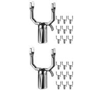 SUPVOX 2 Set Kit Supporto Albero Supporto Dell'albero Fruttifero Forcella di Sostegno Dell'albero in Metallo Forche di Supporto per Alberi in Metallo Ferro Battuto Silver 10 Pezzi * 2