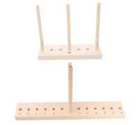 SUPVOX 2 Set Supporto in Legno per Fiocchi, Modello Tipo a Bastoncini | Base Multi-fori, Regolazioni Flessibili, per Nastri, Ghirlande e Juta