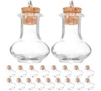 SUPVOX 20 Mini Bottigliette Dei Desideri in Vetro con Tappo in Sughero - Piccoli Barattoli Decorativi in vetro per Fai da Te, Bomboniere, Decorazioni per Feste di Natale, Barattoli per Incantesimi E