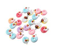 SUPVOX 20 Pezzi Ciondoli per Borse in Plastica a Forma di Ciambella e Fragola, Accessori Creativi per Decorazione e Portachiavi, per Natale e Uso Quotidiano Colore Casuale