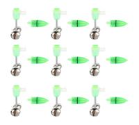 SUPVOX 20 Set Set 20 Campanelli per Canna da Pesca Lampada LED Verde Allarme Sonoro Doppio per Pesca Notturna Accessori Plastici Facili da Fissare Sportive