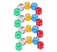 SUPVOX 20pezzi Dadi Traslucidi Colorati Da Dadi Facce Punteggiati in Acrilico Accessori Per Giochi Da Tavolo Per Insegnamento Della Matematica in Classe e Giochi Di Apprendimento