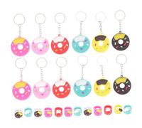 SUPVOX 24 pezzi Portachiavi Ciambella in PVC Morbido Anelli e Portachiavi per Decorazioni Festa Tema Donut Bomboniere Compleanno e Halloween Regalo Bimbi