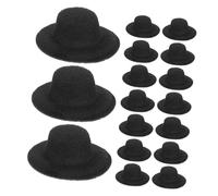 SUPVOX 24pezzi Mini Cappelli Cilindro Per Artigianato Cappello Per Bambole in Miniatura Ornamento in Tessuto Accessorio Per Natale Decorazione Per Festa Nero