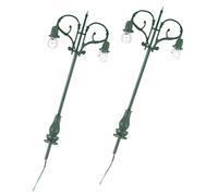 SUPVOX 2pezzi Miniature Table Lights Double-head Street Lights for Landscape Decor Kids Toys Micro Landscape Model Scale with