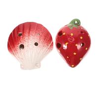 SUPVOX 2pezzi Ocarina in Ceramica Portatile Per Principianti e Fragola Stile Strumento Fiato Facile Da Suonare