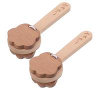 SUPVOX 2pezzi Tamburo Per Ragazzo Ragazza in Legno Strumenti Musicali Per Ragazzo Ragazza Piccoli Forma Di Animale e Nacchere Percussione Tavola Armonica in Legno Per Educazione Musicale