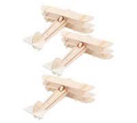 SUPVOX 3 Modellini Aerei in Legno da Assemblare e Verniciare Educativo per Sviluppare Creatività e Coordinazione Mano Occhio Kit DIY Puzzle per Ragazzi e Ragazze