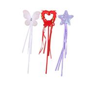 SUPVOX 3 pezzi Bacchette Magiche per Bambine con Design Cuore Cinque Punte e Farfalla Bacchette Fata per Feste Compleanno e Cosplay Sicuro
