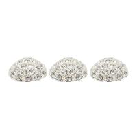 SUPVOX 3 Pezzi Bottoni da Cucito Strass 23mm Rotondi in Metallo Argentato per Cappotti e Tappezzeria, Bottoni Decorativi per Artigianato e Rinnovare Blazer, Accessori per Lavori Creativi