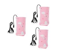 SUPVOX 3 Pezzi Copertura Isolante Scalda Biberon Tenere La Borsa Caldo Borsa Per Biberon Mantenere Caldo Il Latte Per Bottiglia Isolante Termico Rosa Cotone