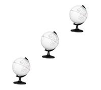 SUPVOX 3 Pezzi Globo vuoto mappa del mondo Globi di giocattoli artigianali mini pianura dipingendo globo Globe da dipingere Globe geografico vuoto Globi fai da te globo pvc bianca