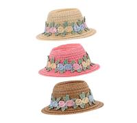 SUPVOX 3 Pezzi Miniature Doll Hats in Tiny Woven Mini Caps For Crafts Doll Accessories And Christmas Snowman Top Hats For Costume Decoration