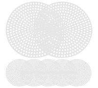 SUPVOX 30 Pezzi Foglio di Rete Fai da Te Rotondo 77 CM in Plastica Bianca Griglia di Rete Tagliabile Multiuso per Punto Croce Fondo Borsa e Ricamo Filati di Lana Fino a 25 MM