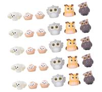 SUPVOX 30 Pezzi Miniature Owl Figurines in Resin Small Wildlife Statues For Succulent Pot Decor Fairy Garden And Terrarium Craft Accessories Creative Forest Theme Micro Landscape