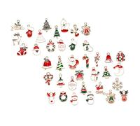 SUPVOX 38 Pezzi Ornamenti Natalizi Fai da Te in Lega Ciondoli Decorativi per Orecchini e Braccialetti Accessori da Polso Duraturi per Lavoretti Creativi Adulti e