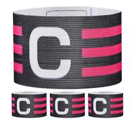 SUPVOX 4 fasce da capitano per calcio - Fasce da capitano della squadra con design a C per calcio - elastiche da braccio per allenamento di per adulti per giocatori sportivi, gruppo di divisione