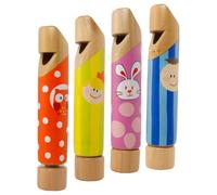 SUPVOX 4 Fischietto Scorrevole in Legno per Giocattolo Musicale Educativo Leggero e Robusto Strumento per Sviluppo Abilità Musicali e Teoria Base per Viaggi e Feste