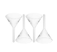 SUPVOX 4 Imbuti da Laboratorio in Vetro Trasparente con Stelo Corto, Imbuto Piccolo per Riempimento Olio Lampade a Cherosene, Multiuso per Casa, Laboratorio e Campeggio