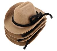 SUPVOX 4 mini cappelli da cowboy per lavoretti: mini cappelli da cowgirl - a cilindro da cowboy in miniatura per bambole, burattini, travestimenti - decorazioni per feste western