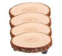 SUPVOX 4 Pezzi Base in Legno Rotonda per Vasi Versatile per e Torte Centrotavola per Matrimoni Stabilità Garantita con Design